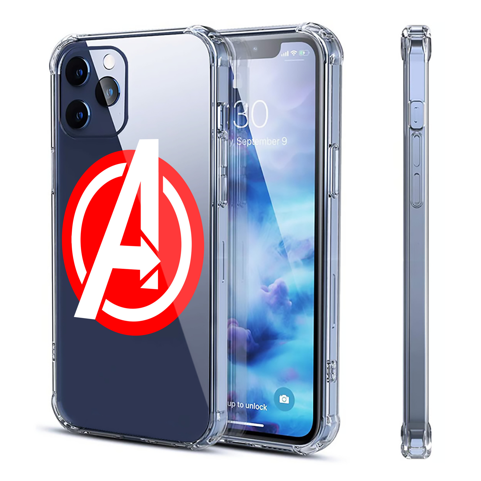 （画像用） アベンジャーズ The Avengers 【iPhone 12シリーズ対応】透明スマホケース（クリアソフトケース）